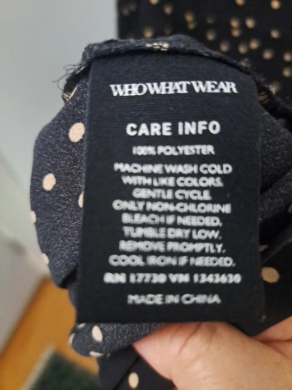 Who What Wear Black Shirt with Gold Dot Print